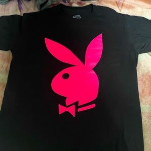 Playboy X anti social club pink & black t-shirt